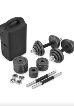 Набір чавунних гантель в кейсі 2х10 кг, Gymtek, Чорний Gymtek_Black фото